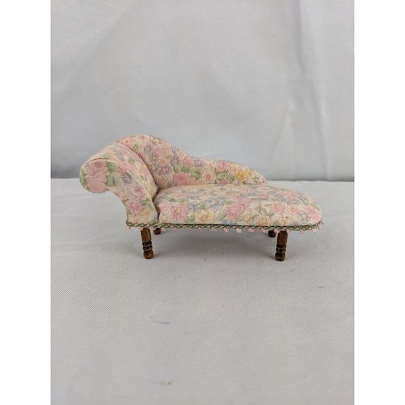Vtg Dollhouse Miniature 1:12 Victorian Chaise Lounge Artist Nancy Maxwell 2004 - Picture 2 of 8